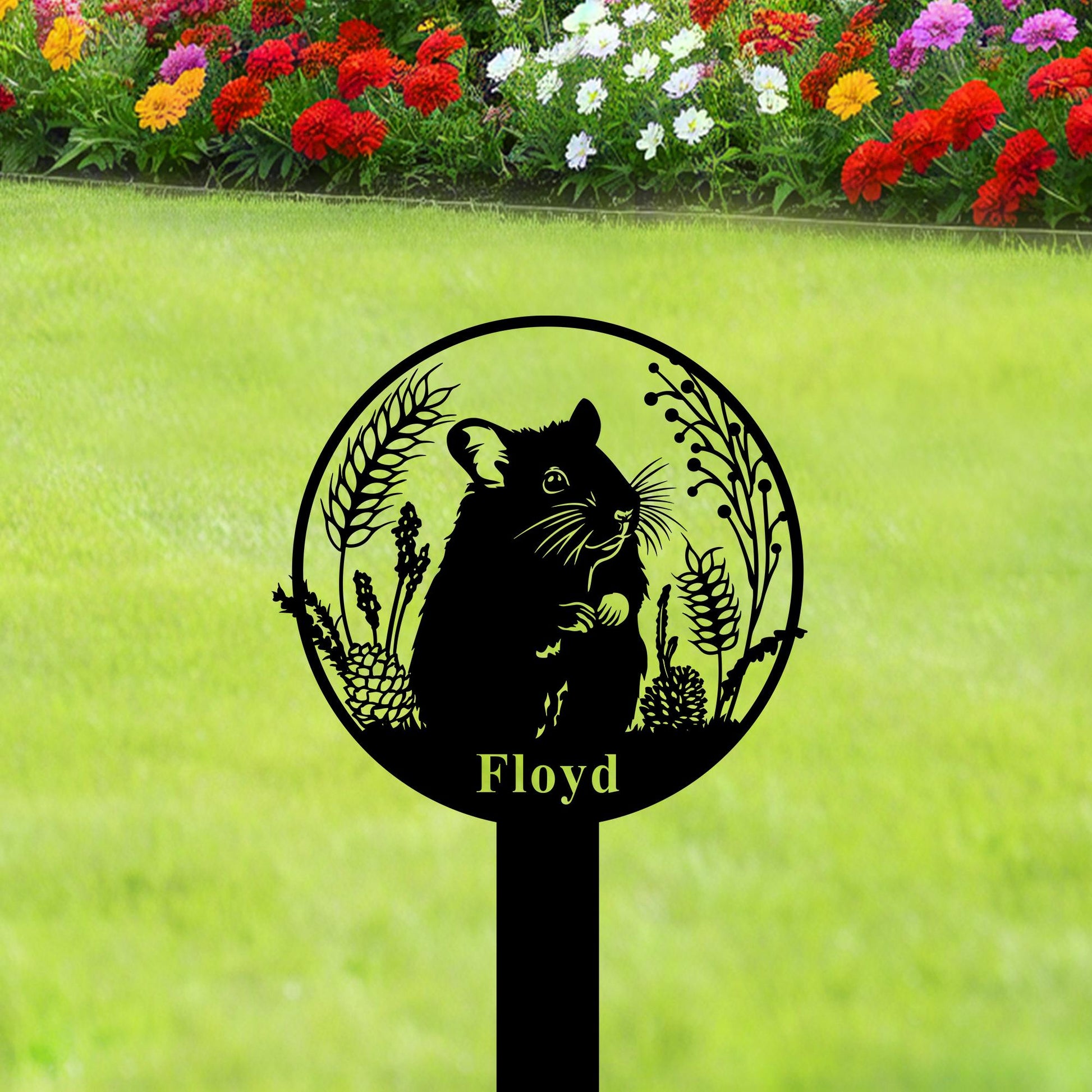 Personalized Hamster Memorial Garden Stakes, Custom Hamster Grave Marker, Hamster Garden Decor, Hamster Yard Stake, Hamster Loss Gift