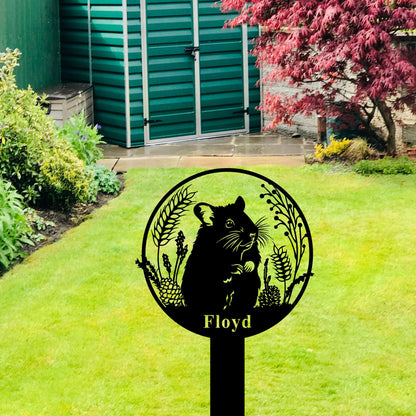 Personalized Hamster Memorial Garden Stakes, Custom Hamster Grave Marker, Hamster Garden Decor, Hamster Yard Stake, Hamster Loss Gift