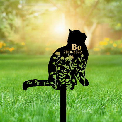 Custom British Shorthair Cat Memorial Plaque,Personalized Cat Metal Name Sign,Cat Grave Decor,Cat Yard Marker,Cat Cemetery Stake,Cat Loss