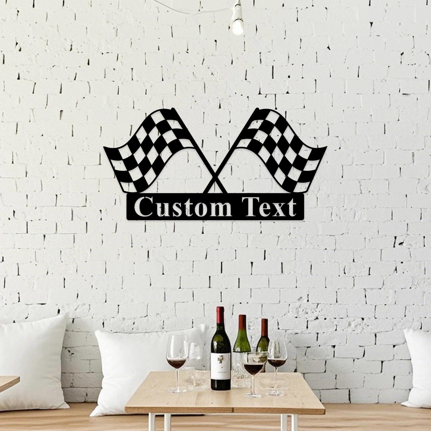 Custom Checkered Flag Racing Sign,Start Finish Racing Flag Metal Sign,Race Checkered Flag Name Sign,Checkered Flag Monogram,Car Racer Gift
