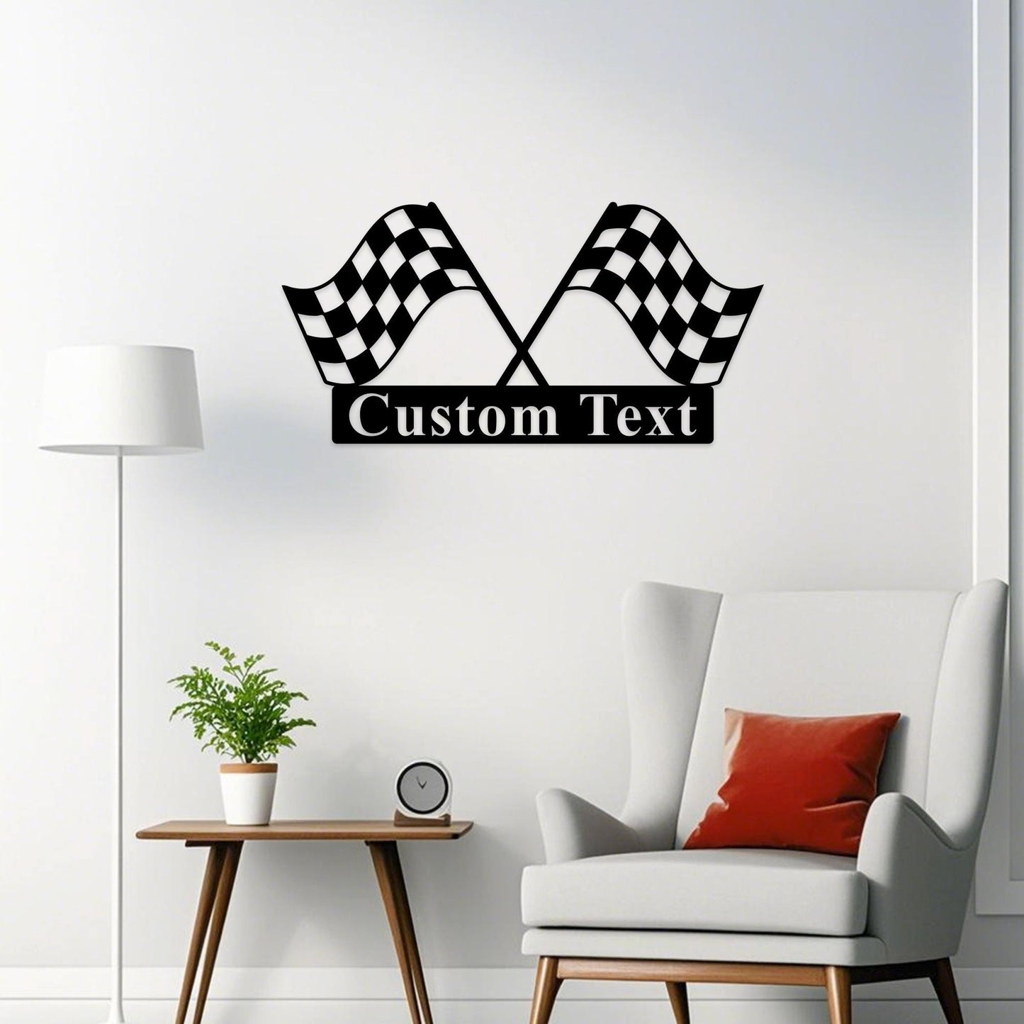 Custom Checkered Flag Racing Sign,Start Finish Racing Flag Metal Sign,Race Checkered Flag Name Sign,Checkered Flag Monogram,Car Racer Gift