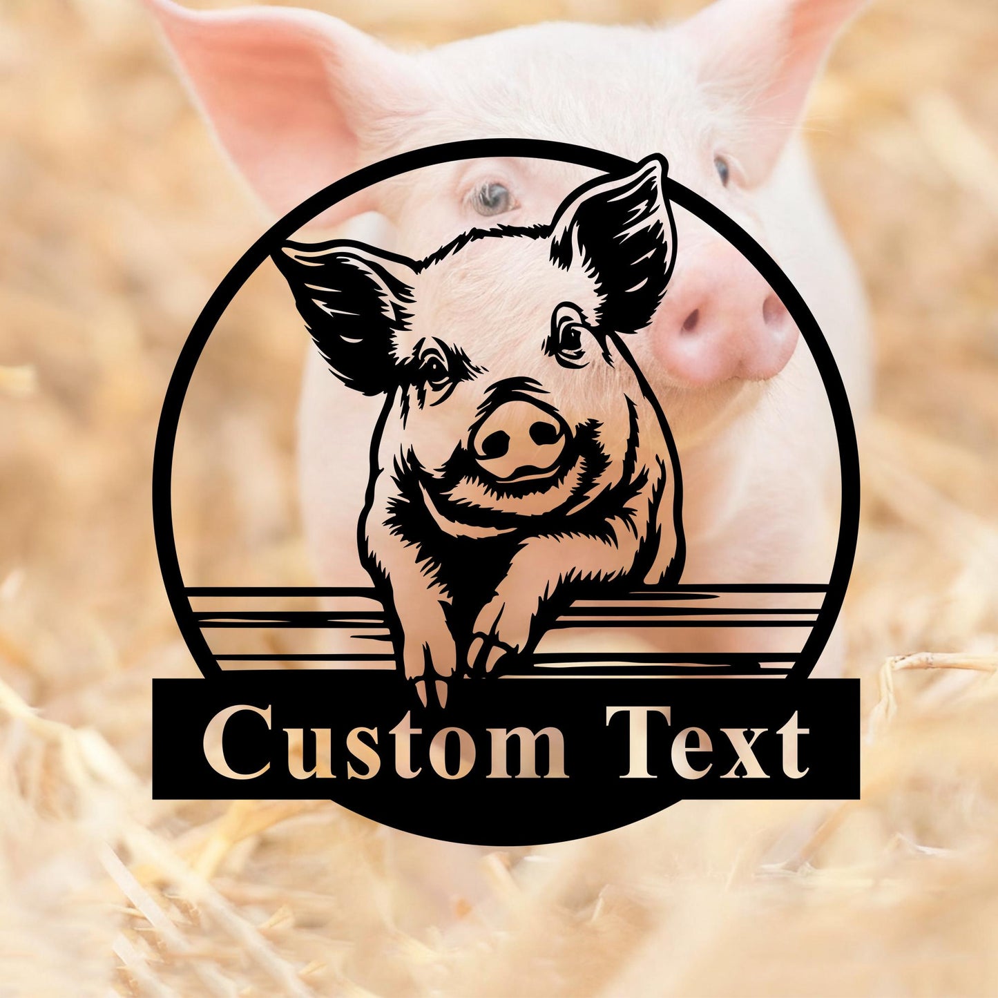 Custom Pig Metal Sign,Pig Wall Art,Pig Name Sign,Pig Farm Sign,Personalized Pig Farmhouse Decor,Pig Wall Decor,Farmer Name Sign,Farmer Gift