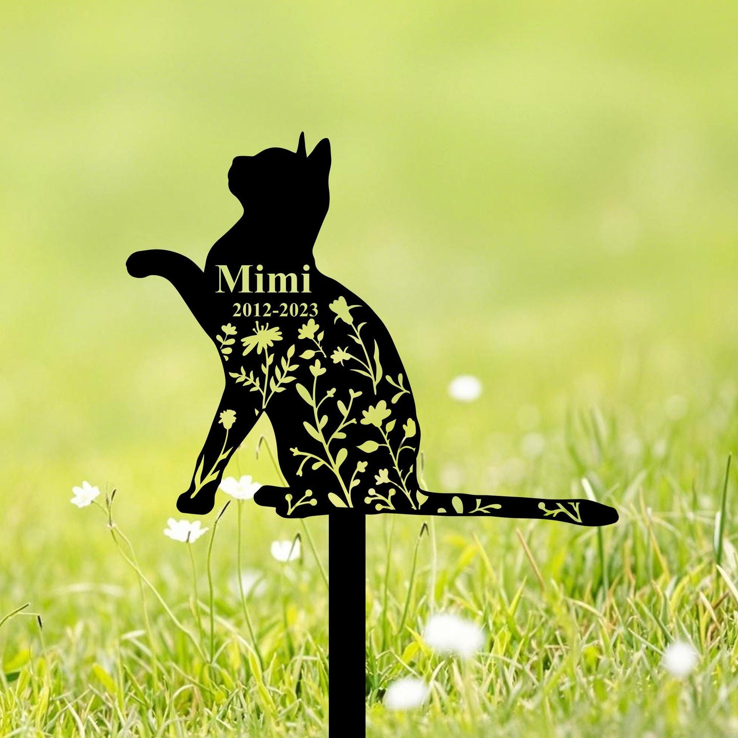 Custom Russian Blue Cat Memorial Stake, Personalized Cat Grave Maker, Cat Garden Stake, Cat Yard Decor, Cat Sympathy Gift, Loss of Cat