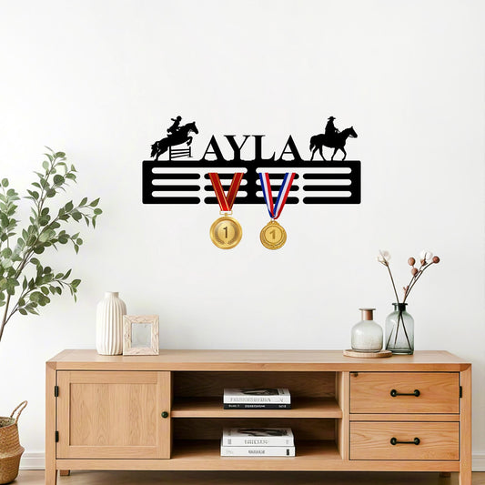 Custom Horse Medal Hanger,Medal Holder with Name ,Display Rack for Awards, Ribbons Equestrian Gift ,Ribbon Holder, Horse Lover Gift