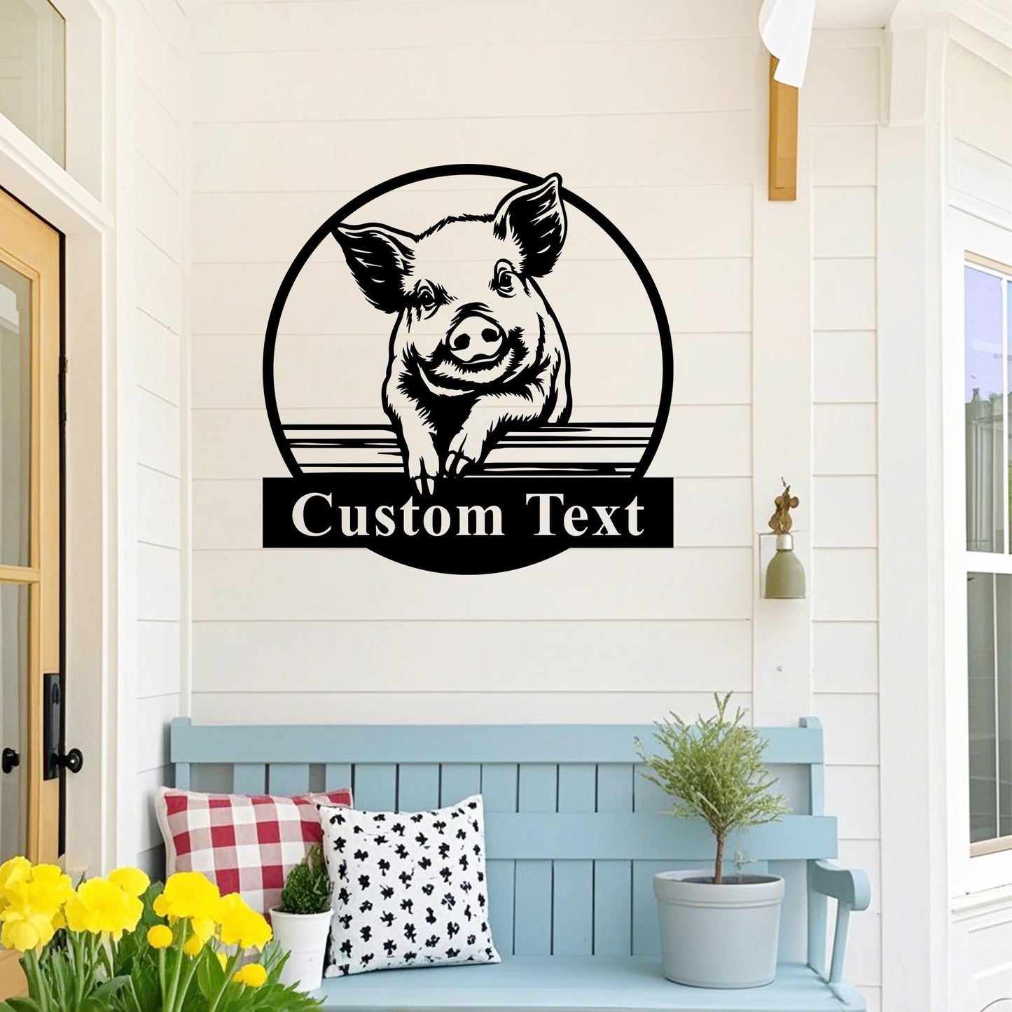 Custom Pig Metal Sign,Pig Wall Art,Pig Name Sign,Pig Farm Sign,Personalized Pig Farmhouse Decor,Pig Wall Decor,Farmer Name Sign,Farmer Gift