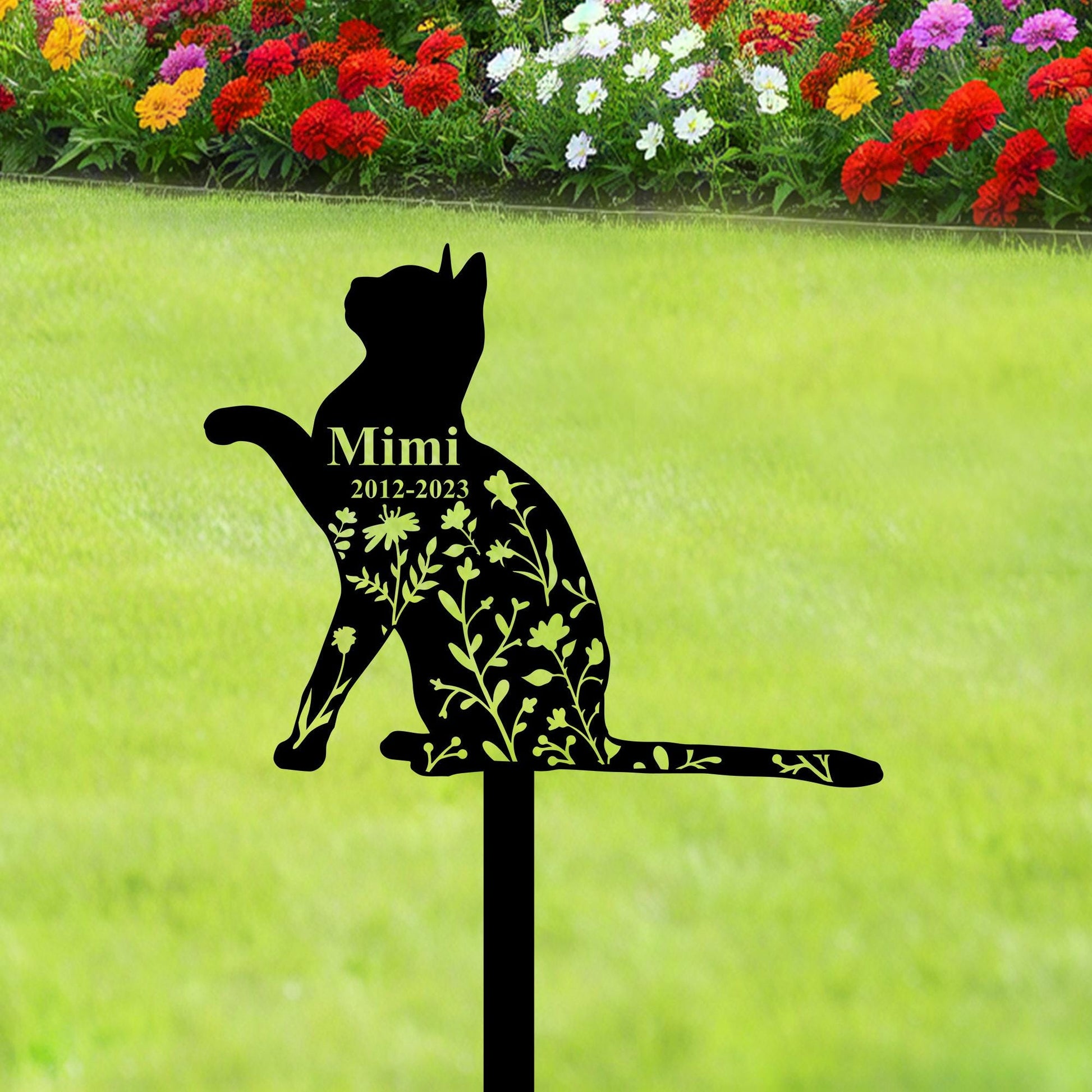 Custom Russian Blue Cat Memorial Stake, Personalized Cat Grave Maker, Cat Garden Stake, Cat Yard Decor, Cat Sympathy Gift, Loss of Cat