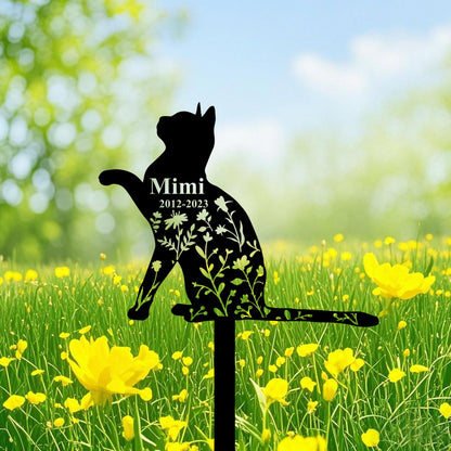 Custom Russian Blue Cat Memorial Stake, Personalized Cat Grave Maker, Cat Garden Stake, Cat Yard Decor, Cat Sympathy Gift, Loss of Cat