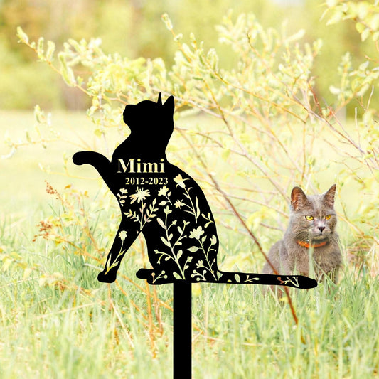 Custom Russian Blue Cat Memorial Stake, Personalized Cat Grave Maker, Cat Garden Stake, Cat Yard Decor, Cat Sympathy Gift, Loss of Cat