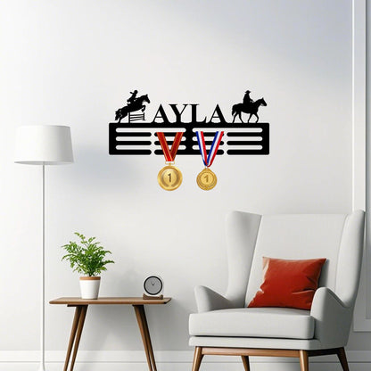 Custom Horse Medal Hanger,Medal Holder with Name ,Display Rack for Awards, Ribbons Equestrian Gift ,Ribbon Holder, Horse Lover Gift