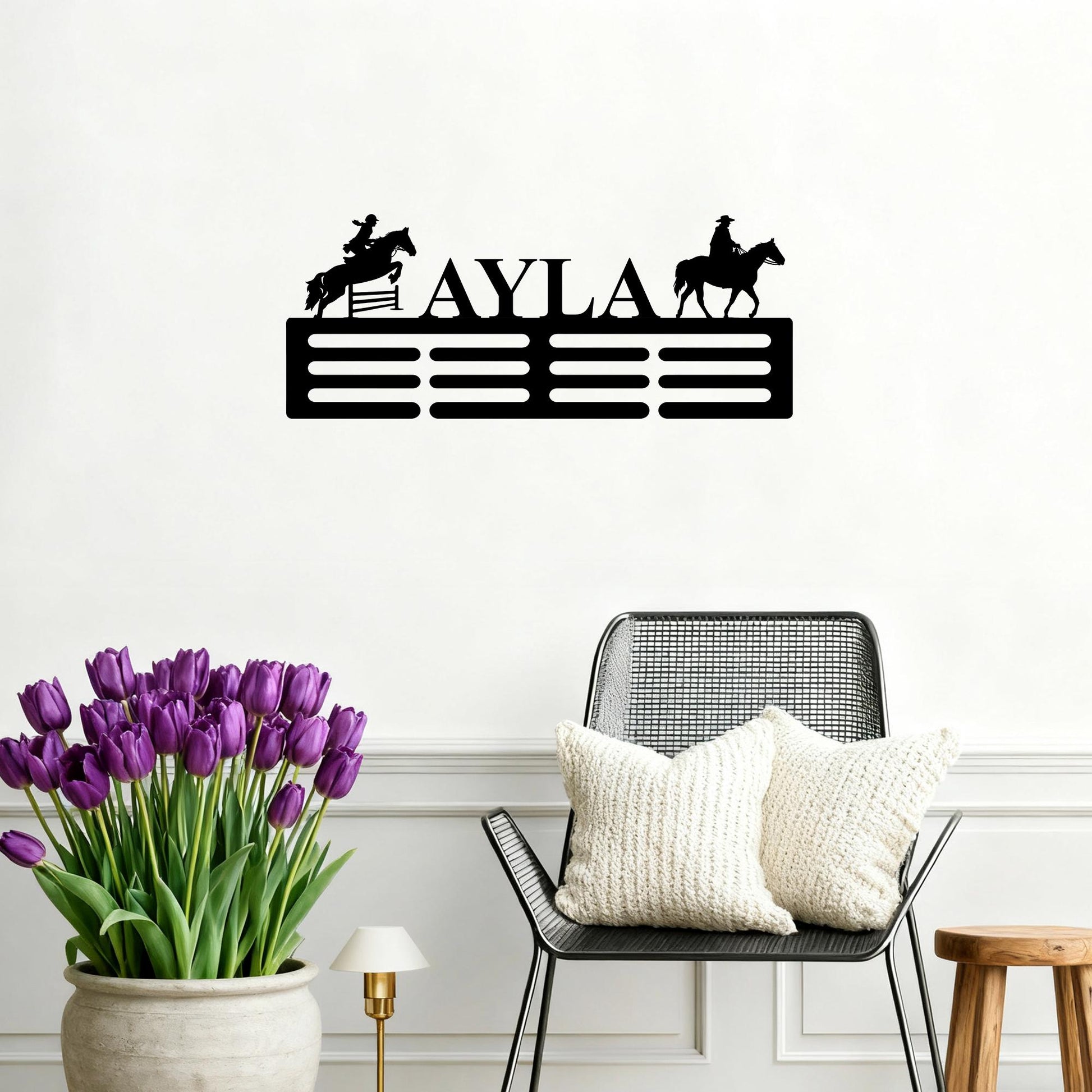 Custom Horse Medal Hanger,Medal Holder with Name ,Display Rack for Awards, Ribbons Equestrian Gift ,Ribbon Holder, Horse Lover Gift