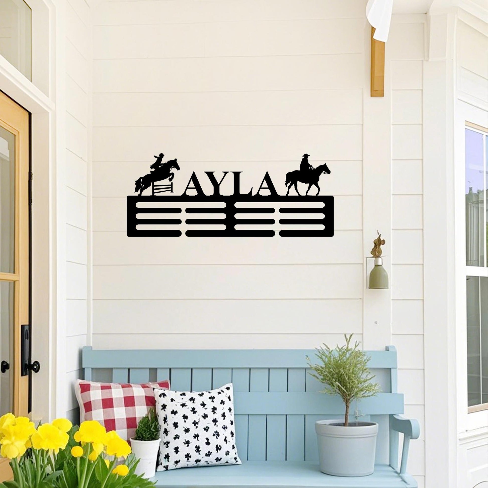 Custom Horse Medal Hanger,Medal Holder with Name ,Display Rack for Awards, Ribbons Equestrian Gift ,Ribbon Holder, Horse Lover Gift